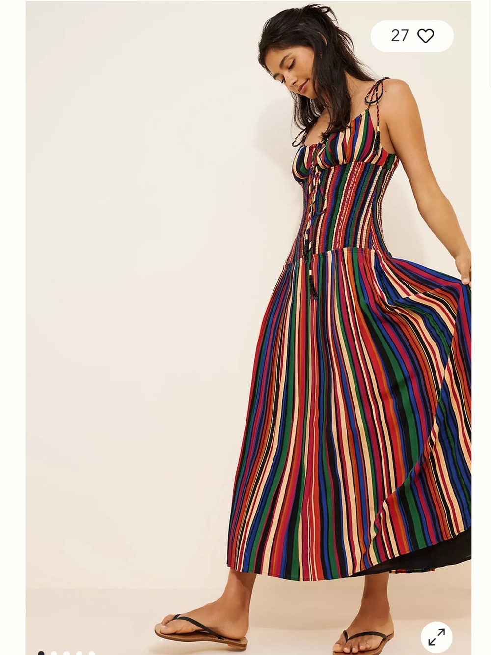 FARM Rio Pipa Stripes Midi Dress